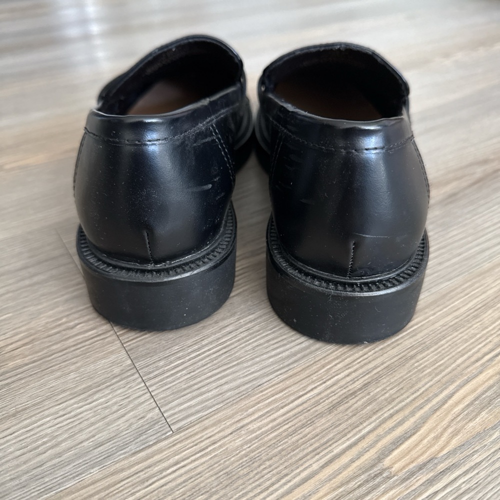 Women’s Black Leather Penny Loafers - Picture 3 of 5
